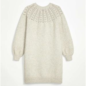 NWT LOFT Petite Pointelle Yoke Sweater Dress